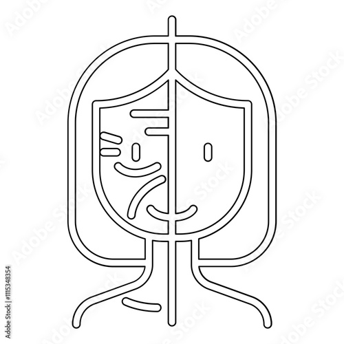 Botox facelift icon in line style