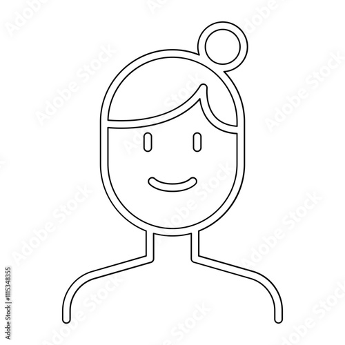 Lady icon in line style