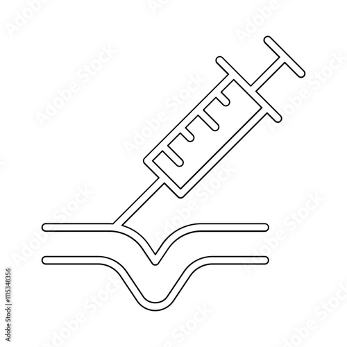 Botox injection icon in line style