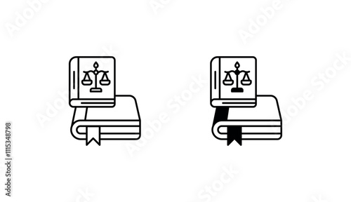 Statute Books icon design with white background stock illustration