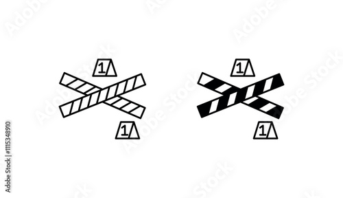 Crime Scene Tape icon design with white background stock illustration