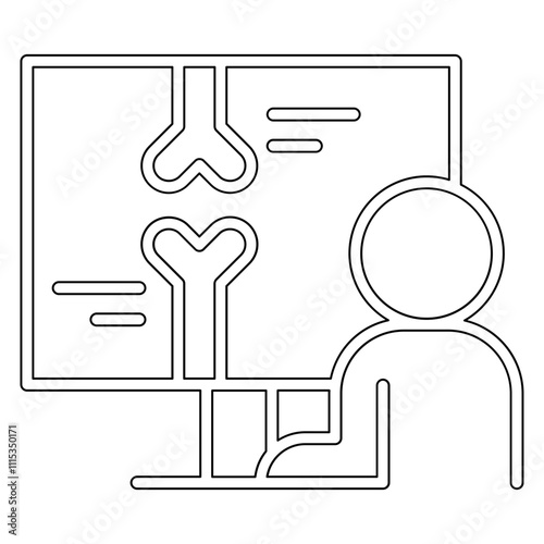 Bone scanning icon in line style