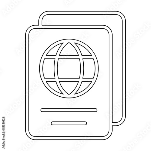 Passport icon in line style