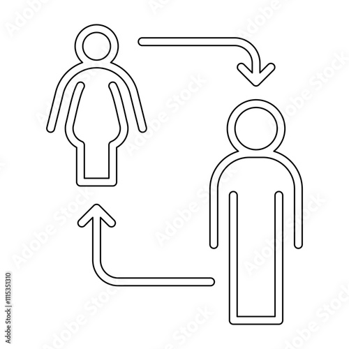 Losing weight icon in line style