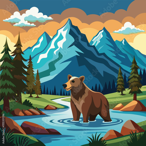 beautiful natural illustration background 