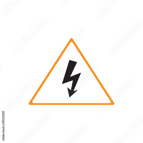 vector high voltage sign on white background