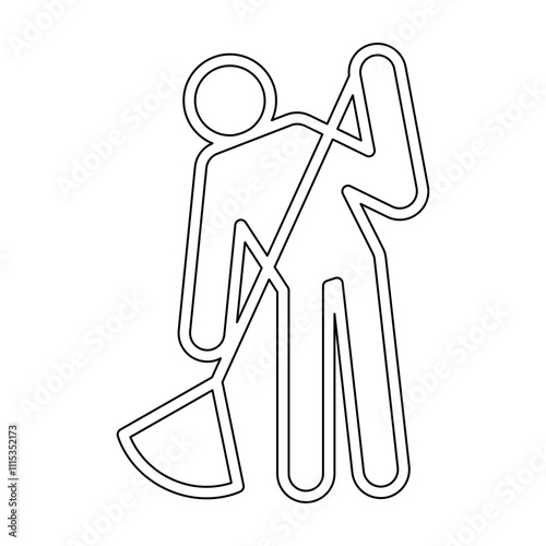 Sweeper icon in line style