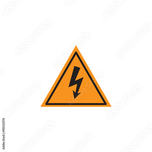 vector high voltage sign on white background