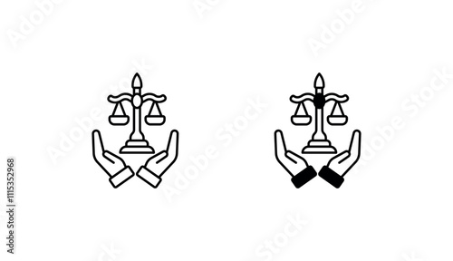 Restorative Justice icon design with white background stock illustration