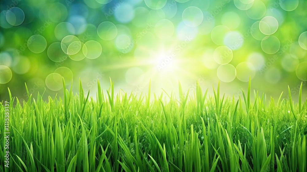 Fototapeta premium Vibrant green grass background for nature and outdoor themes, lush, fresh, vibrant, nature, sustainable, eco-friendly, plant