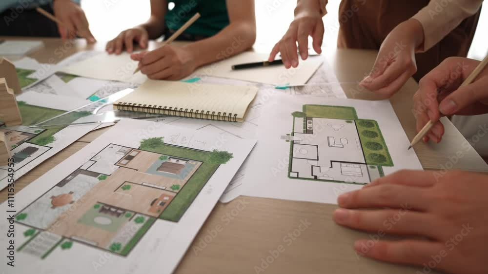 Video of clever architect or smart engineer using measurement tool and pencil hand writing a detail on blueprint for construction accuracy at architectural office. Focus on hand. Closeup. Delineation. Video of clever architect or smart engineer using measurement tool and pencil hand writing a detail on blueprint for construction accuracy at architectural office. Focus on hand. Closeup. Delineation.