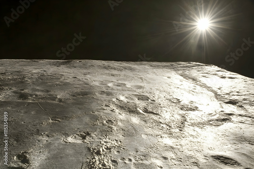 Lunar Surface Illustration: Sunlit Crater Texture photo