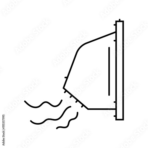 fresh air intake ventilation line icon vector. fresh air intake ventilation sign. isolated contour symbol black illustration