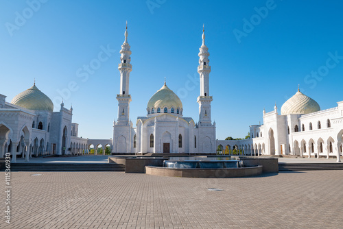 View of the White Mosque on a sunny September morning. Bolgar, Tatarstan. Russia photo