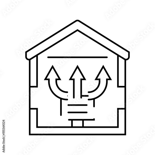 supply air ventilation line icon vector. supply air ventilation sign. isolated contour symbol black illustration