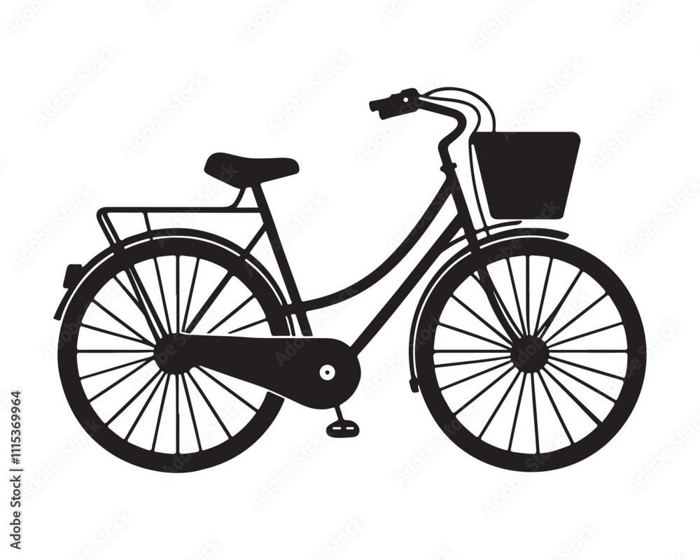 Fototapeta premium Bicycle silhouette isolated on white background