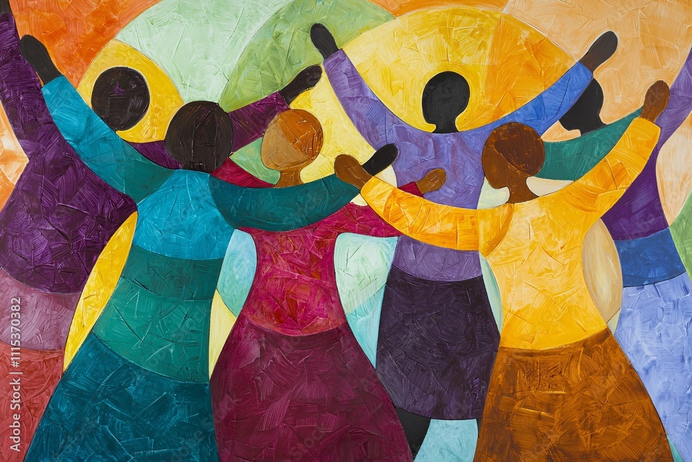Obraz premium Togetherness embodies collaboration, highlighting diverse individuals joyfully engaged in a shared activity that reflects unity and mutual support.