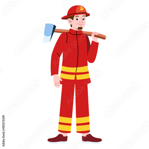 Male Firefighter Illustration