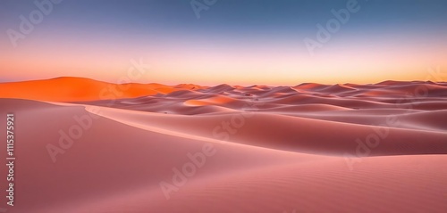 Sunset Hues Over Sweeping Sand Dunes