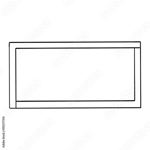black two rectangles, one inside the other vector illustration.