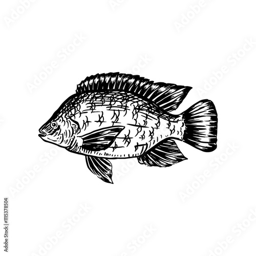 illustration of freshwater tilapia fish