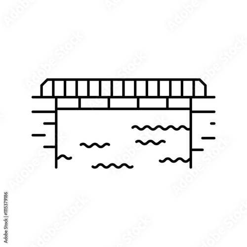 plate girder bridge line icon vector. plate girder bridge sign. isolated contour symbol black illustration