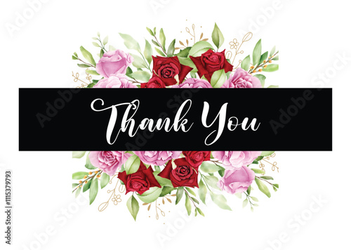 Thank you card template design