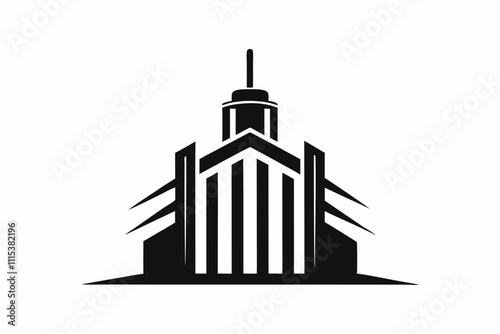 Set of column building government or bank flat icon silhouette vector,Building icon vector , apartment illustration sign collection. skyscraper symbol. architecture logo.