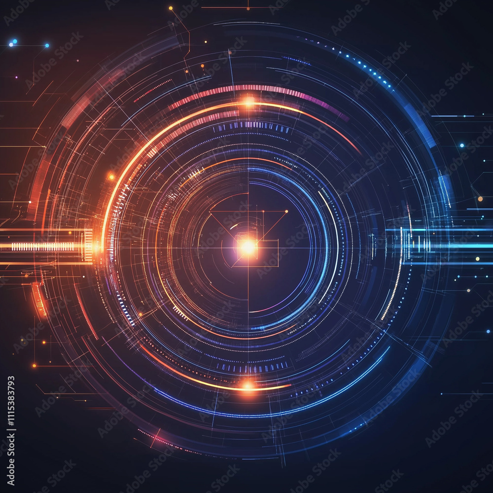 Obraz premium Hi-tech background image, future technology ,generative AI illustration