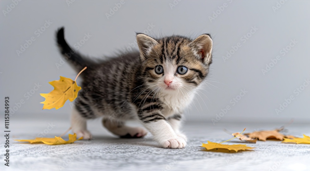 Obraz premium kitten playing with a ball