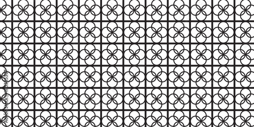 Black and white ornamental design seamless abstract pattern, seamless pattern with circle.