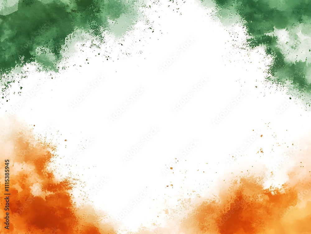 Indian flag background, with green, white, and orange colors