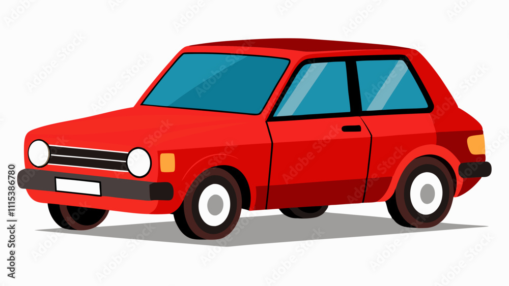 Fototapeta premium red car isolated on white vector