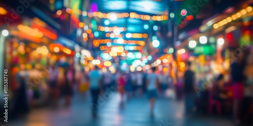 Wallpaper Mural Abstract blur of a vibrant night market street creates an intriguing background, showcasing the dynamic atmosphere often found in night markets, perfect for evoking a sense of adventure. Torontodigital.ca