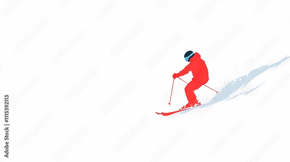 Obraz premium A man is skiing.