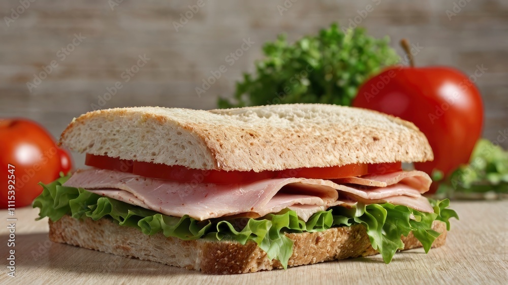 Tasty sandwich for school lunch, closeup Tasty sandwich for school lunch, closeup