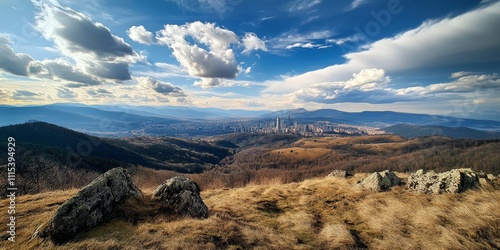 Breathtaking skyline view captured from Ostry Rohac peak, showcasing the stunning beauty of the skyline in the surrounding landscape, perfect for those who appreciate natural skyline vistas. photo