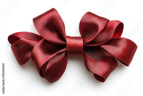 Elegant red ribbon bow designed for gift wrapping or decorative purposes during festive occasions