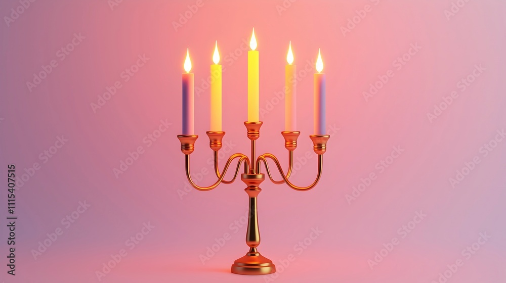 Fototapeta premium Elegant Candleholder with Colorful Candles