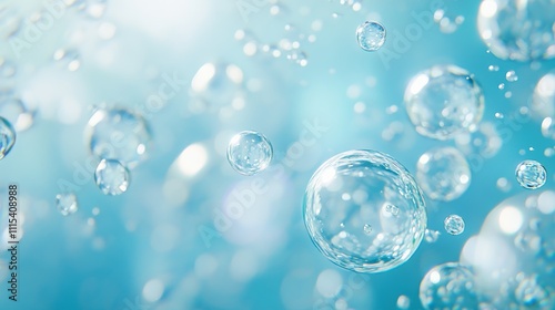 Wallpaper Mural Blue Water Bubbles Background With Soft Glow and Minimalistic Design in Fresh Aesthetic Torontodigital.ca