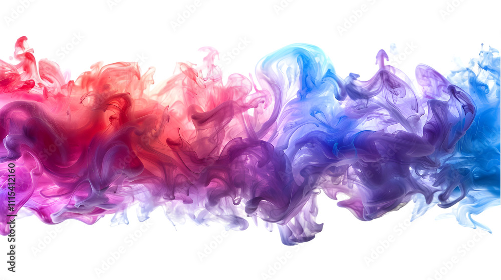 Obraz premium Purple, Red, Blue liquid colour mixed isolated on a transparent background