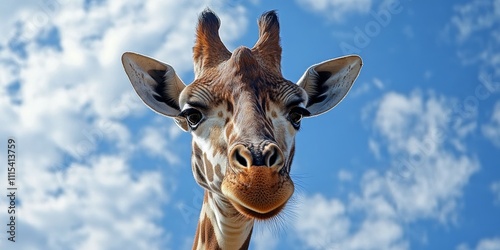 The giraffe, an even toed ungulate mammal, is renowned as the tallest living animal and stands out as the largest ruminant, showcasing the distinctive traits of the giraffe species. photo