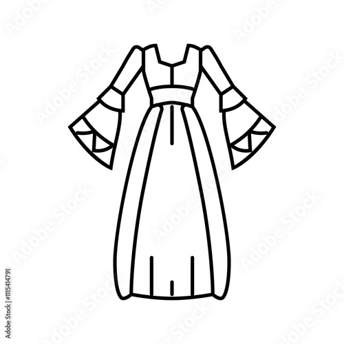 victorian goth subculture line icon vector. victorian goth subculture sign. isolated contour symbol black illustration