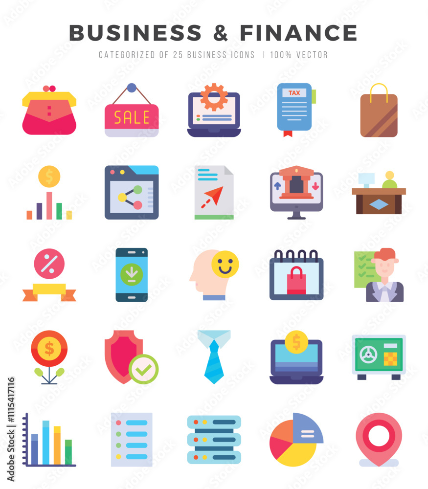 Set of Business & Finance icons. Vector Illustration. Set of Business & Finance icons. Vector Illustration.