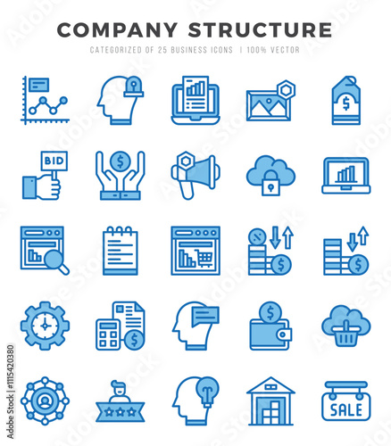 icons set. Company Structure for web. app. vector illustration.