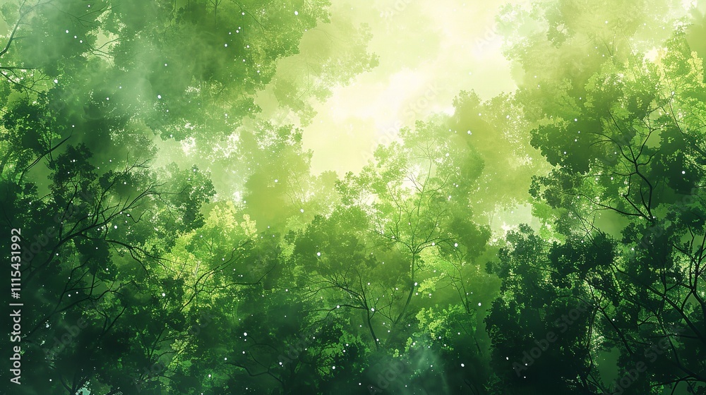A watercolor green leaves on a green background. Suitable for nature-themed designs and backgrounds, Generative by Ai. A watercolor green leaves on a green background. Suitable for nature-themed designs and backgrounds, Generative by Ai.