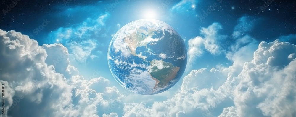 Cinematic shot of planet earth globe clouds and space background. Cinematic shot of planet earth globe clouds and space background.