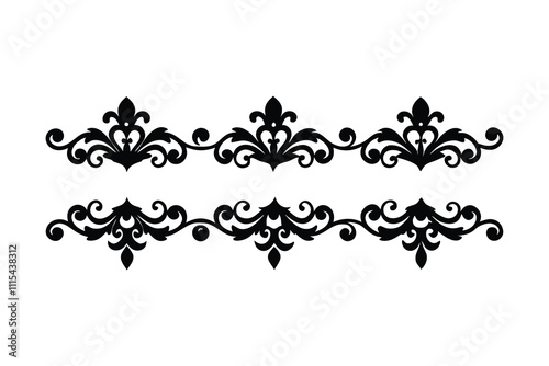 Elegant Floral Ornament Design set Pack  Baroque Damask Styles