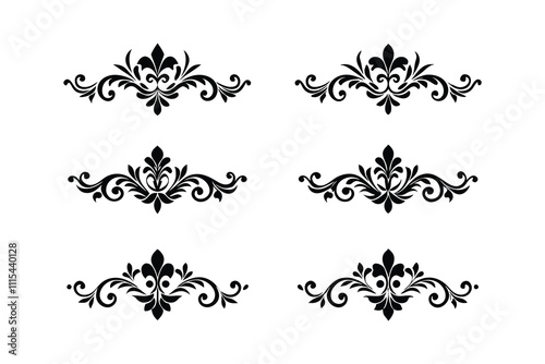 Elegant Floral Ornament Design set Pack  Baroque Damask Styles