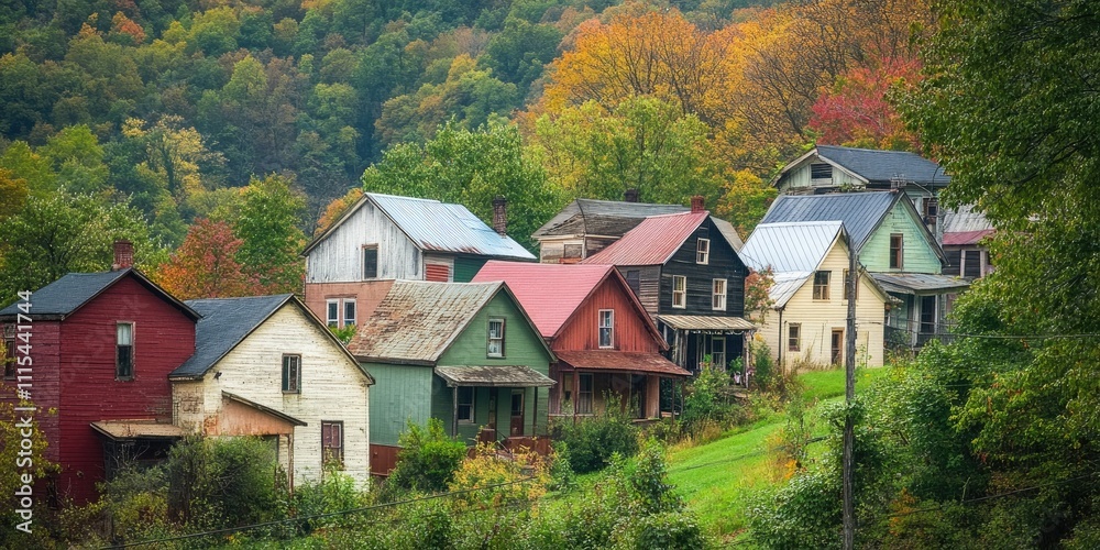 Obraz premium Historic structures in a scenic valley showcase the charm of old buildings, revealing the architectural beauty and rich history of old buildings that captivate visitors and photographers alike.